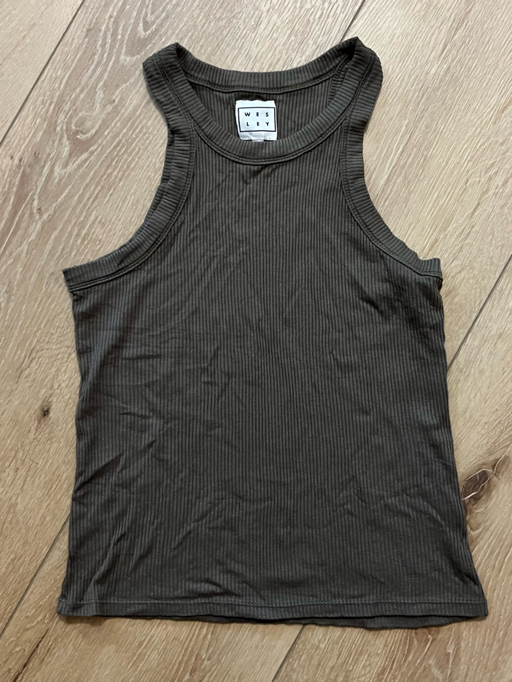 WESLEY Rivington Ribbed Tank-L, dark brown